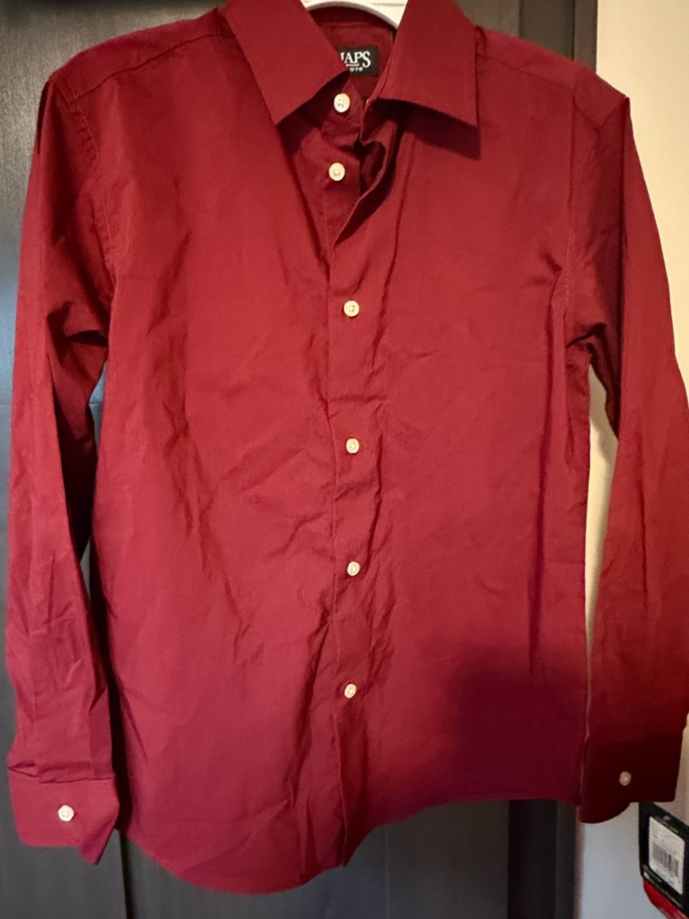 Chaps  boy Long-Sleeve Burgundy Dress Shirt BNWT - Size M 10/12